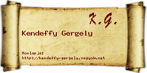 Kendeffy Gergely névjegykártya