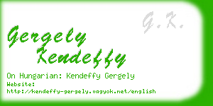 gergely kendeffy business card